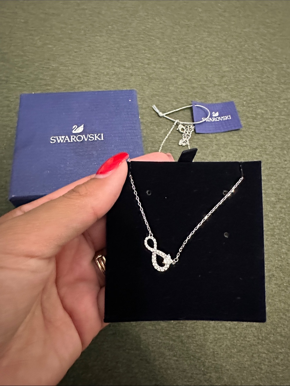 Swarovski Silver Crystal Infinity Pendant Necklace